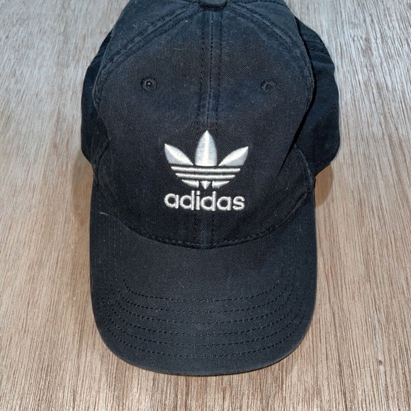 adidas Other - Adidas Originals Tre Foil Relaxed Black/White Strapback Hat Men's OSFA‎